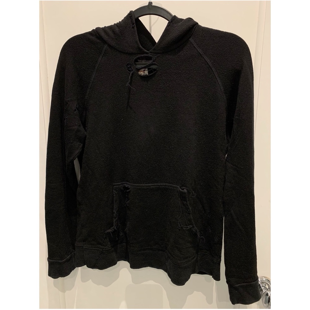 Black sundry distressed hoodie
